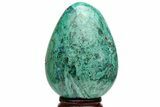 Polished Chrysocolla & Malachite Egg - Peru #217321-1